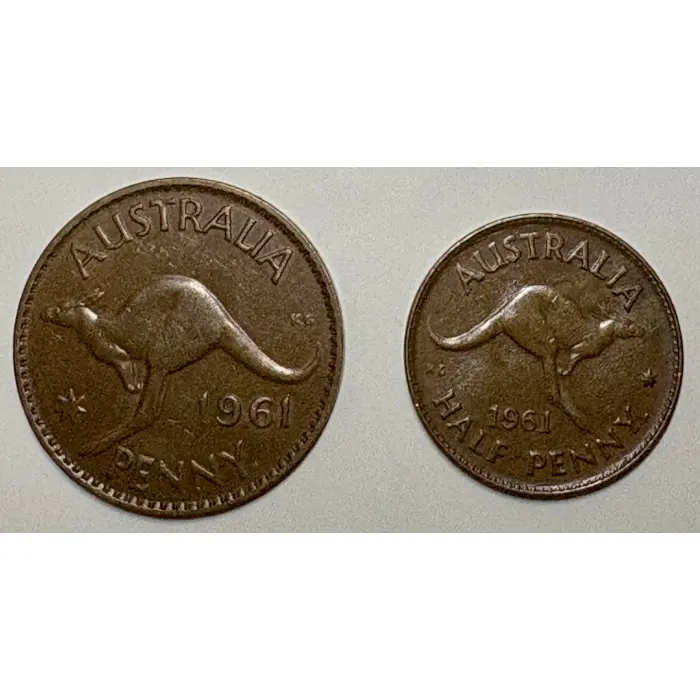 1961 Penny and Half Penny Set