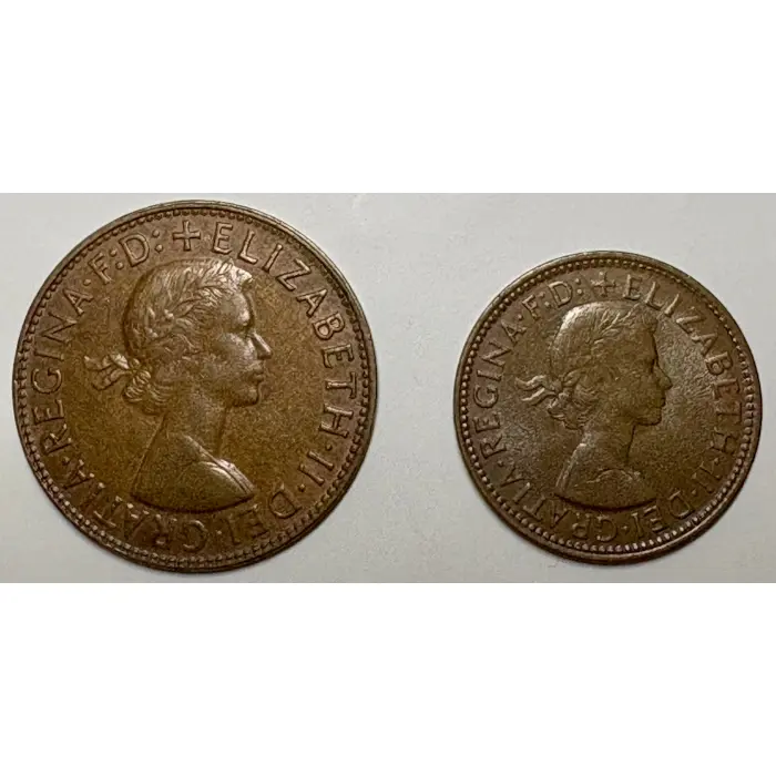 1961 Penny and Half Penny Set