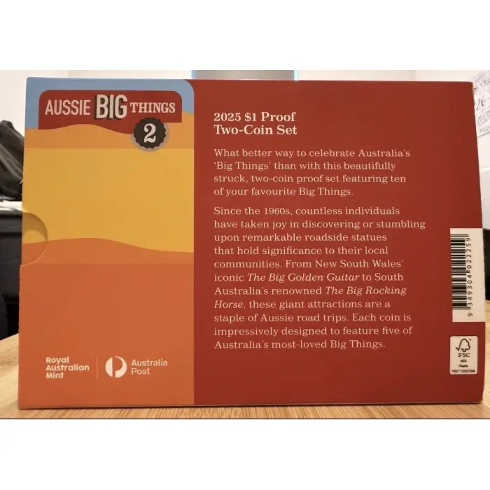 Aussie Big Things 2 Proof Coins 2025 Box Set Australia $1 One Dollar Strawberry