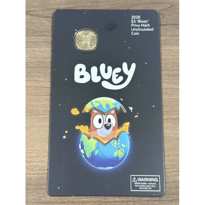 Bluey 2026 $2 Coin in Card with Privy Mark – Sleepy Time