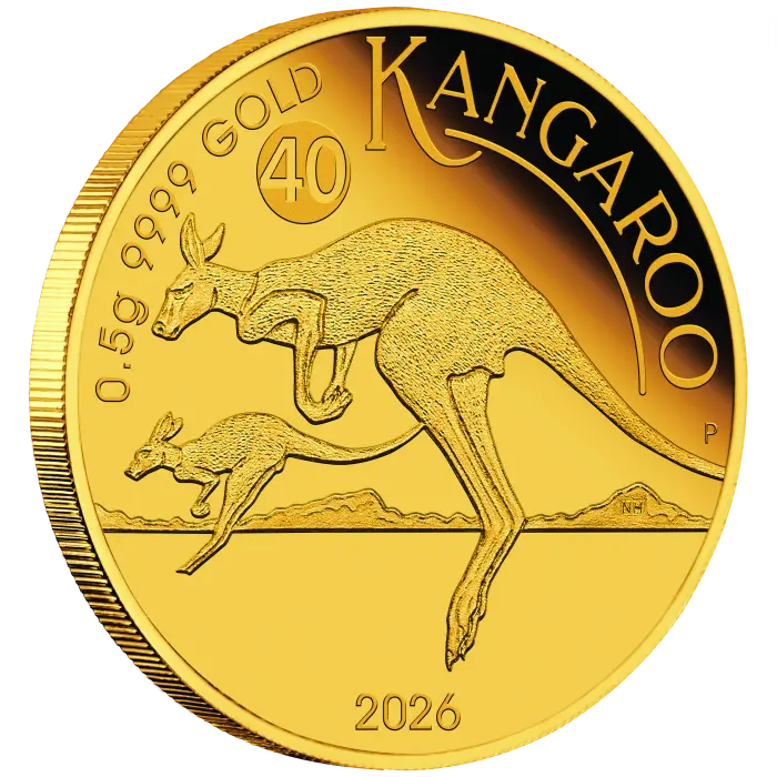 Australia Kangaroo 2026 $2 Mini Roo 0.5g Gold Proof Coin in Card