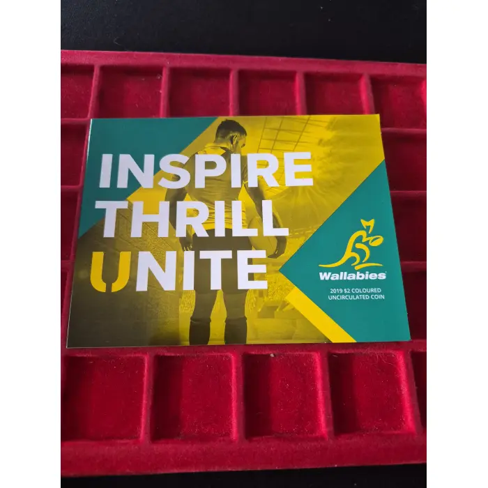 2019 $2 WALLABIES COLOURED COIN 