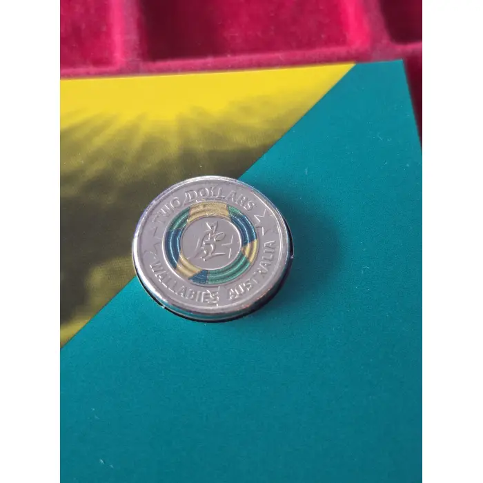 2019 $2 WALLABIES COLOURED COIN 