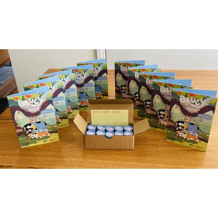 BLUEY 2026 - Box of x10 Unopened Tubes and x10 Folders