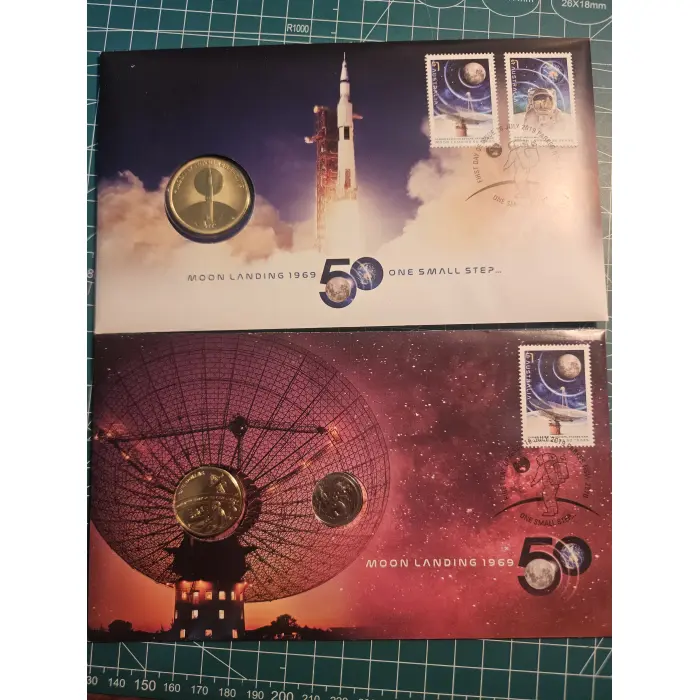 2019 moon landing pnc pair, with sound effects (Neil Armstrong's voice) 