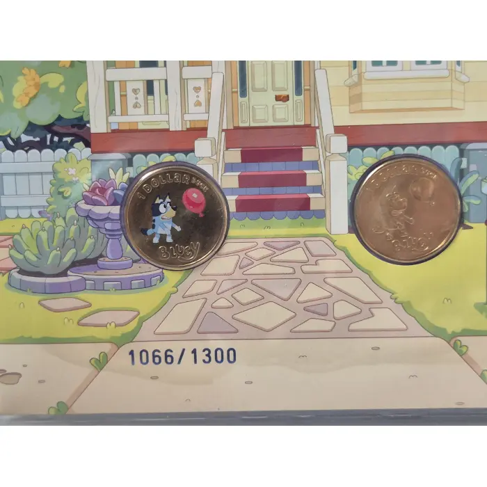 2024 $1 Coloured Bluey 2 Coin Limited Edition PNC