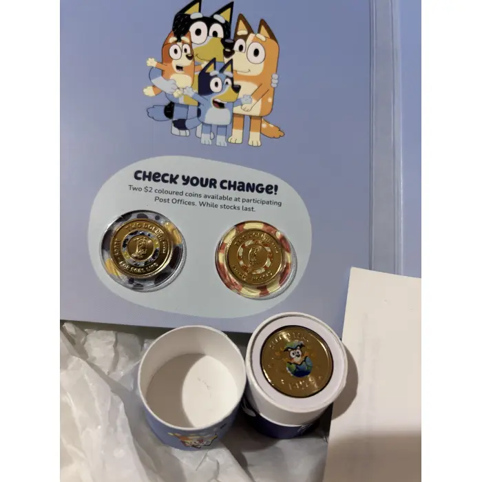 2026 $2 Bluey 'Sleepytime' Coin in Tube & Folder plus 2 till coins