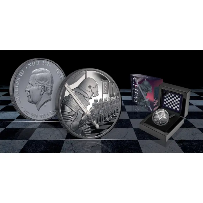 2026 Chess Series – Pawn 1oz Silver Black Proof Coin