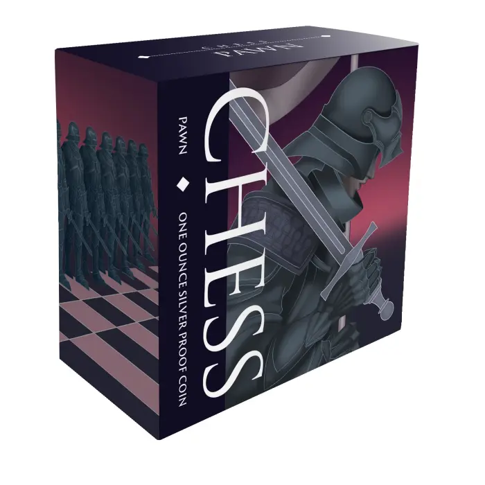 2026 Chess Series – Pawn 1oz Silver Black Proof Coin