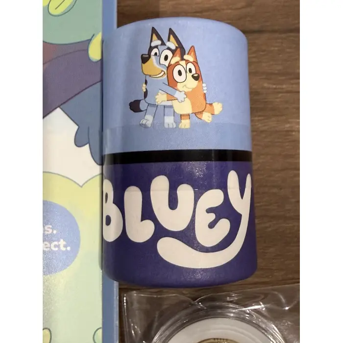 2026 Bluey $2 UNC Collector Folder with sealed tube, plus 2 coloured till coins.