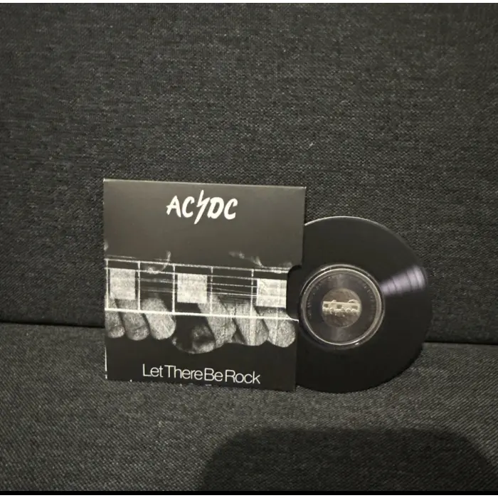 2023 AC/DC "Let There Be Rock" COLOURED 20c UNC COIN In Album Sleeve card