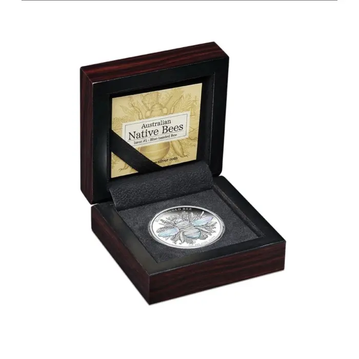 🐝 2025 Niue $2 Native Bee – Blue-banded Bee 1oz Silver Proof Hologram Coin 🐝