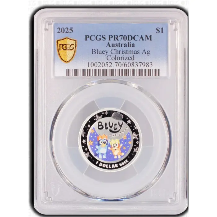 2025 PR70 Bluey Christmas AG Pcgs Fine Silver Top Pop Two Dollar