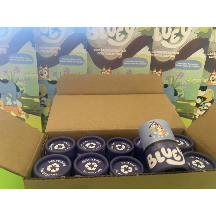 2026 Bluey Coin Tubes with Folders (1 box = 10 Tubes)
