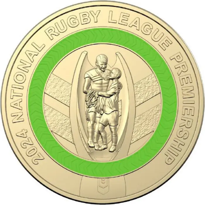$2 2024 National Rugby League Premiership Circulated TWO Dollar Coin NRL