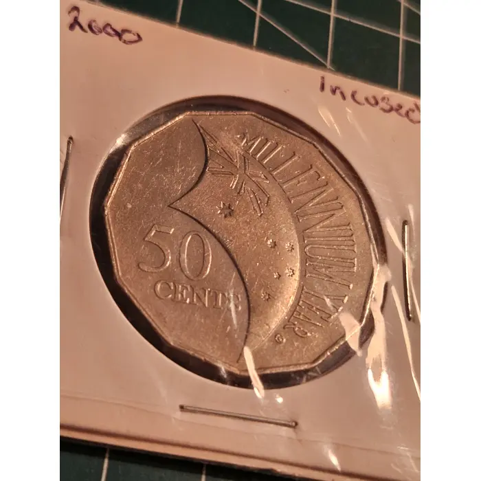 2000 incused millennium 50 cent 