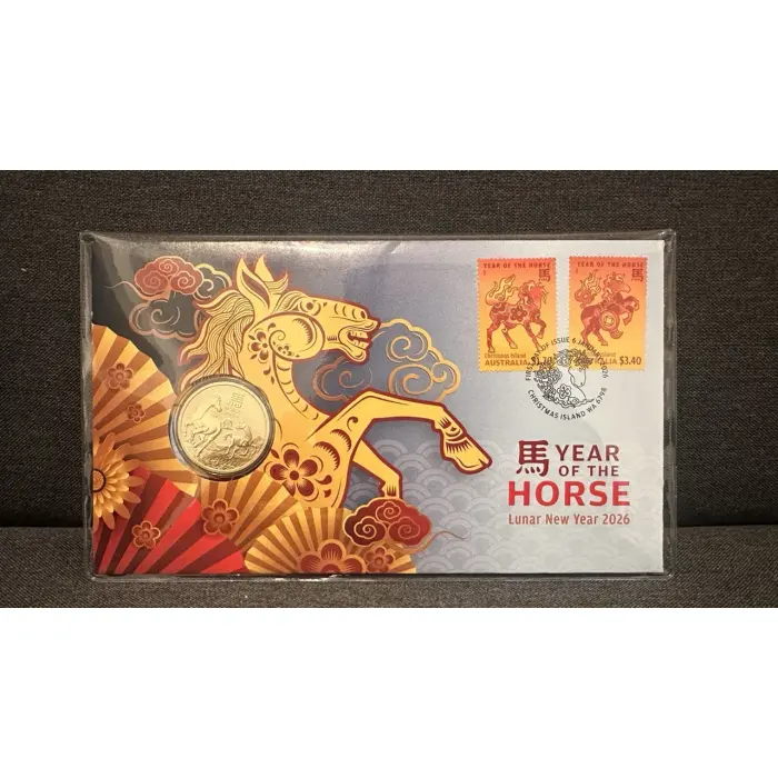 Christmas Island 2026 Lunar New Year – Year of the Horse Postal Numismatic Cover