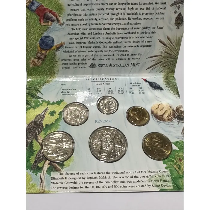 1993 uncirculated coin set landcare dollar