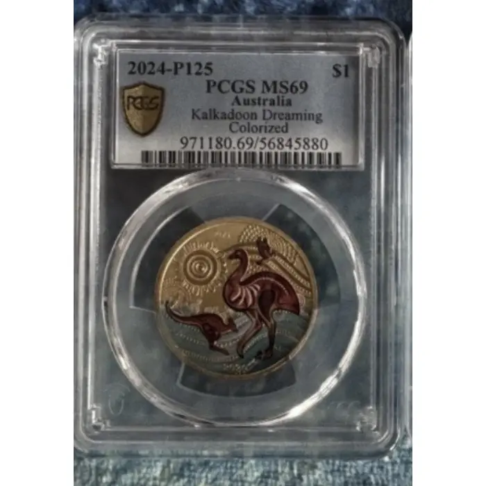2024 $1 Kalkadoon Dreaming PCGS Graded MS69 Coin Coloured, Chern’ee Sutton 