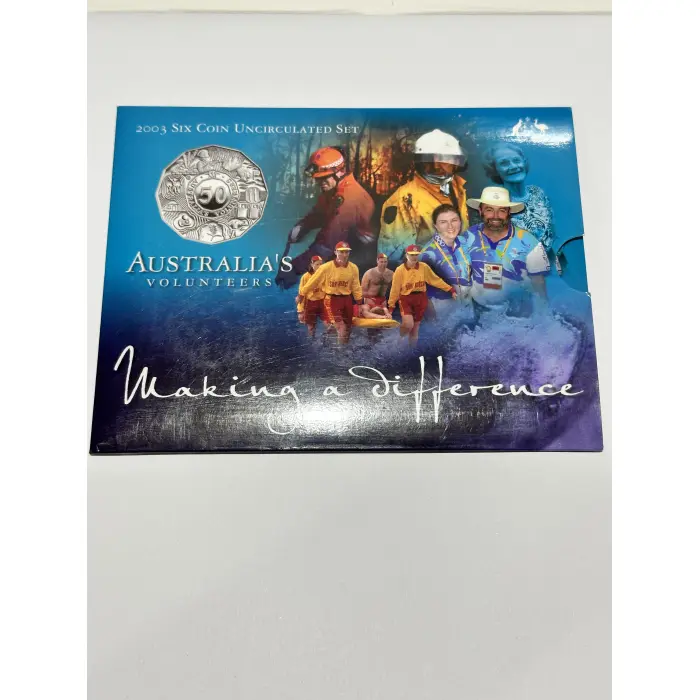 2003 six coin uncirculated set Australian Volunteers 
