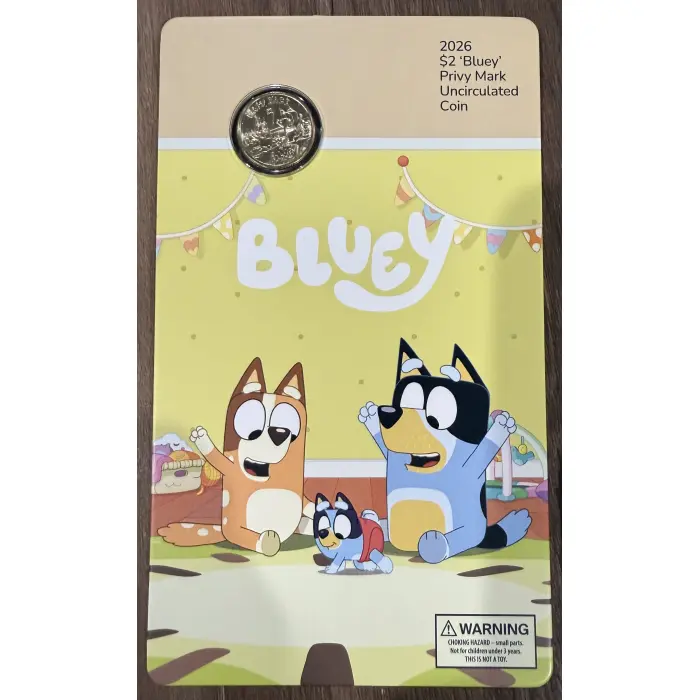2026 $2 Bluey Carded Coin Set with 'Privy Mark'