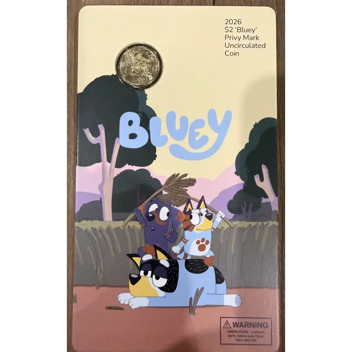 2026 $2 Bluey Carded Coin Set with 'Privy Mark'