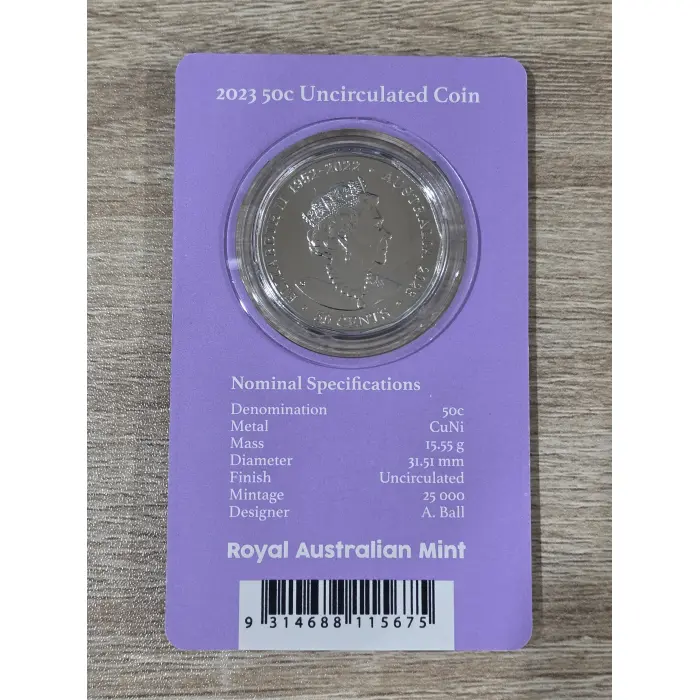 50c 2023 Elizabeth Regina HM Queen Elizabeth II Commemoration UNC