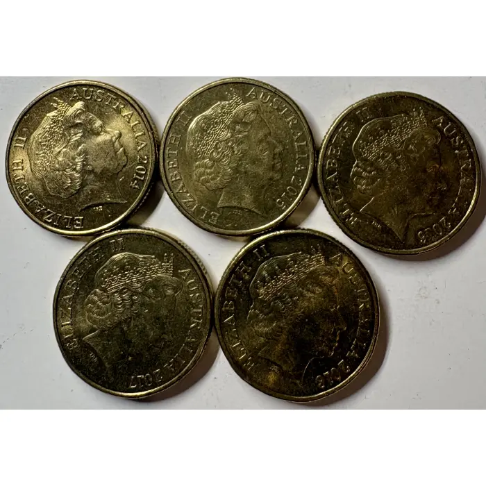 2014–2018 $1 "100 Years of ANZAC: The Spirit Lives" Full 5-Coin Set