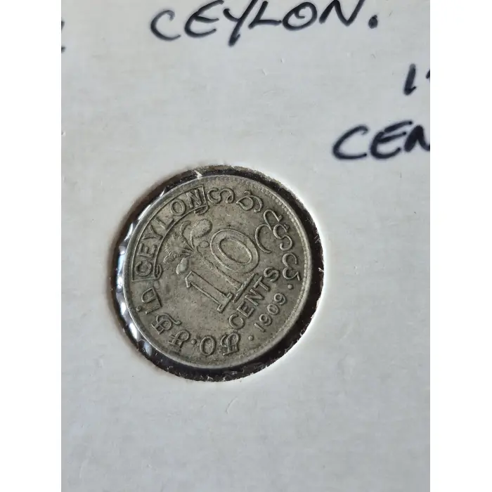 1909 10 CENT CEYLON (SILVER)