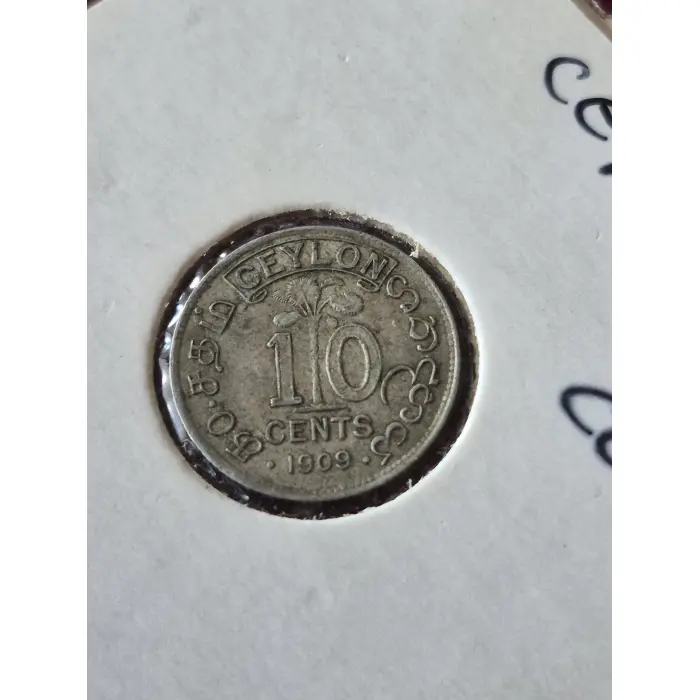 1909 10 CENT CEYLON (SILVER)