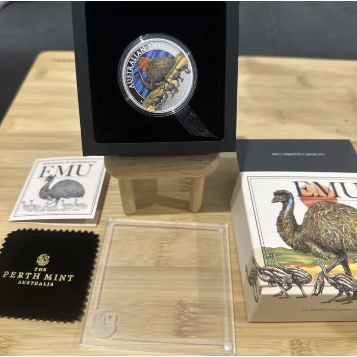 2026 $1 Emu Coloured 1oz Silver Coin