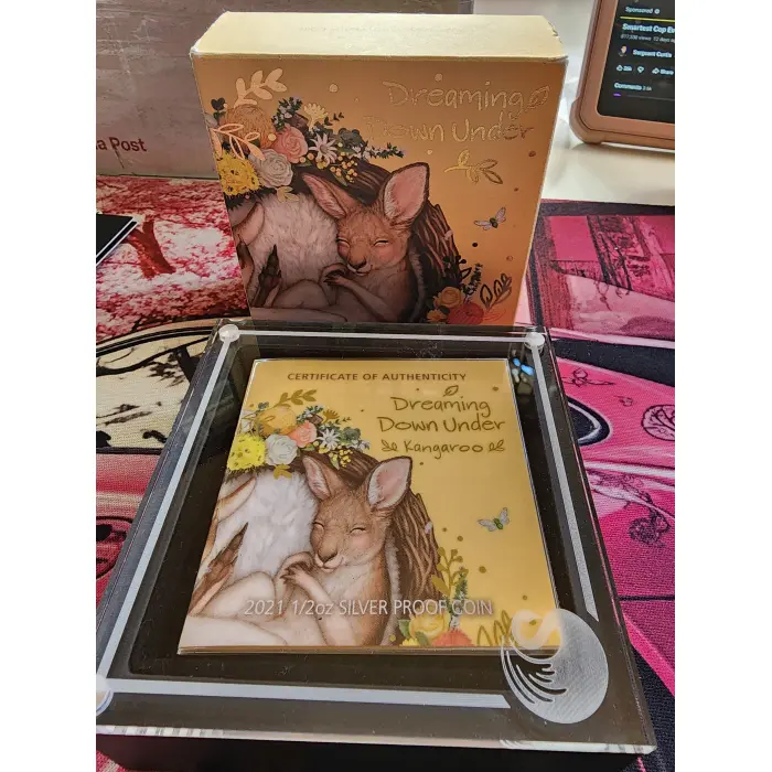 2021 Perth Mint Dreaming Down under Kangaroo" 1/2 oz silver proof coin