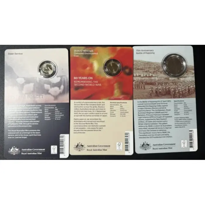2026 $2 DAWN SERVICE & POPPY WREATH ‘C’ MINTMARK + 50C BATTLE  KAPYONG