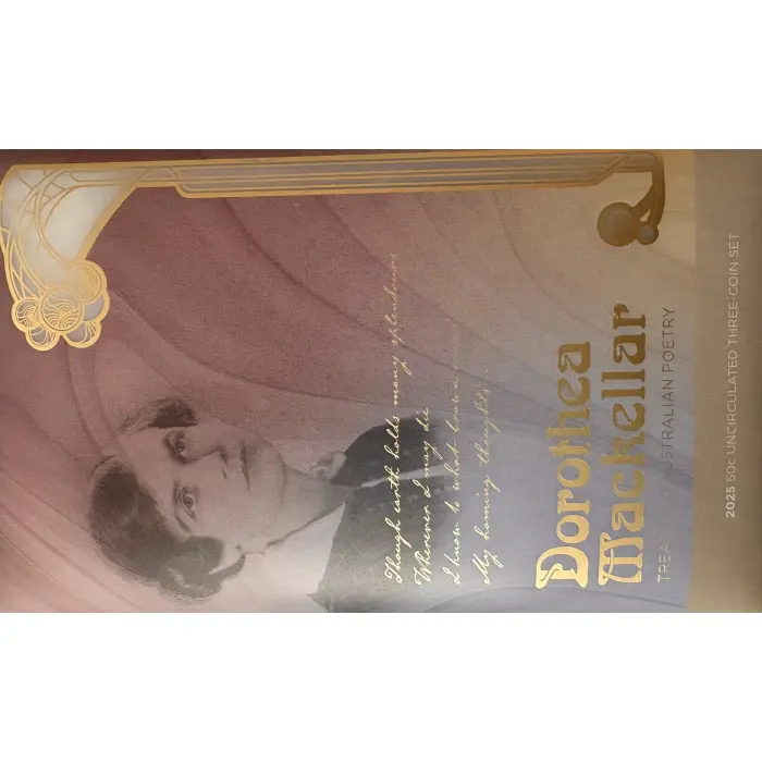 2025 50 CENT DOROTHEA MACKELLAR TREASURED AUSTRALIAN POETRY 3 COIN BOXED SET