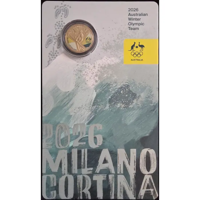 ❄️🇦🇺 2026 $1 Milano Cortina Winter Olympics – Australian Team Coloured Coin 