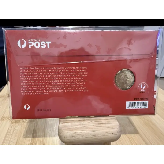2019 $1 RAM Aussie Alphabet A for Australia Post UNC Coin & Stamp PNC