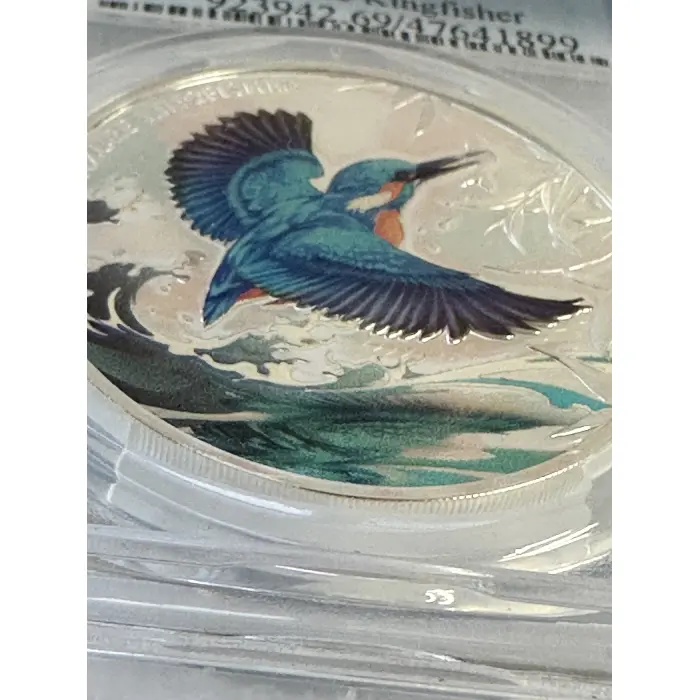 Azure Kingfisher & Hummingbird 1oz Coloured Proof Coins Graded