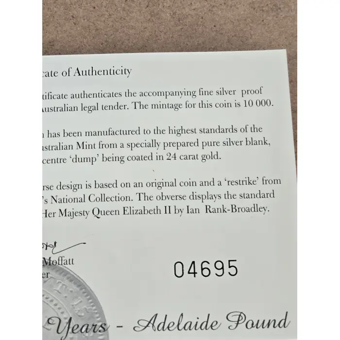 Royal Australian Mint Adelaide Pound silver coin