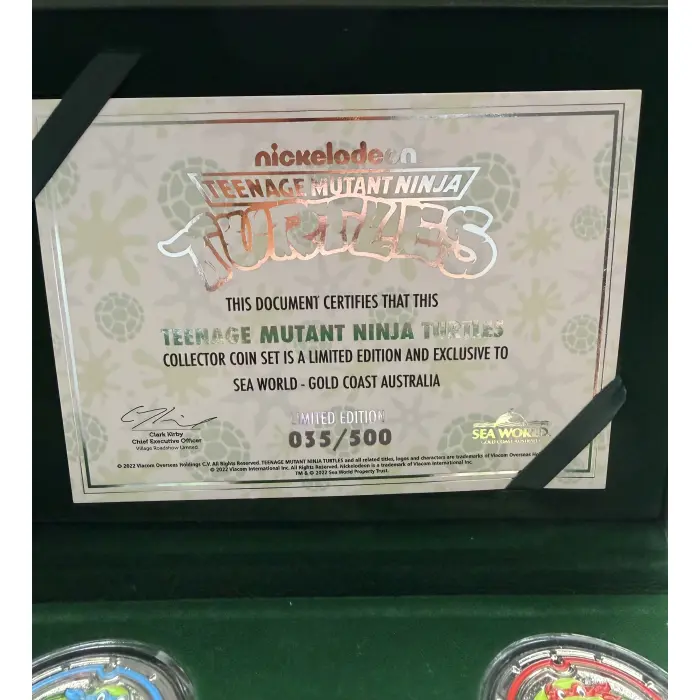 TMNT Collector 5 Coin Set RARE Sea World #35 Of 500 