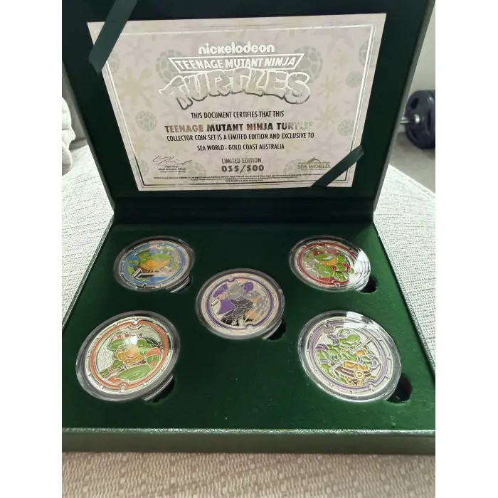 TMNT Collector 5 Coin Set RARE Sea World #35 Of 500 