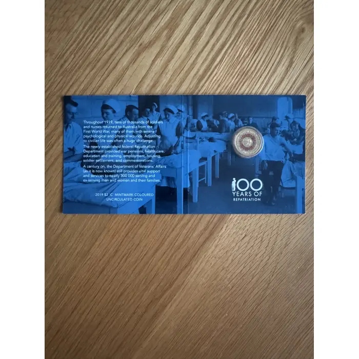 2019 $2 100 YEARS OF REPATRIATION ‘C' MINT MARK CARDED COIN