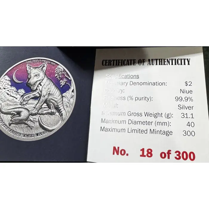2025 $2 Fact or Fiction Tassie Tiger 1oz Silver Coin - Low Coa 18/300
