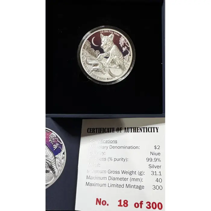 2025 $2 Fact or Fiction Tassie Tiger 1oz Silver Coin - Low Coa 18/300