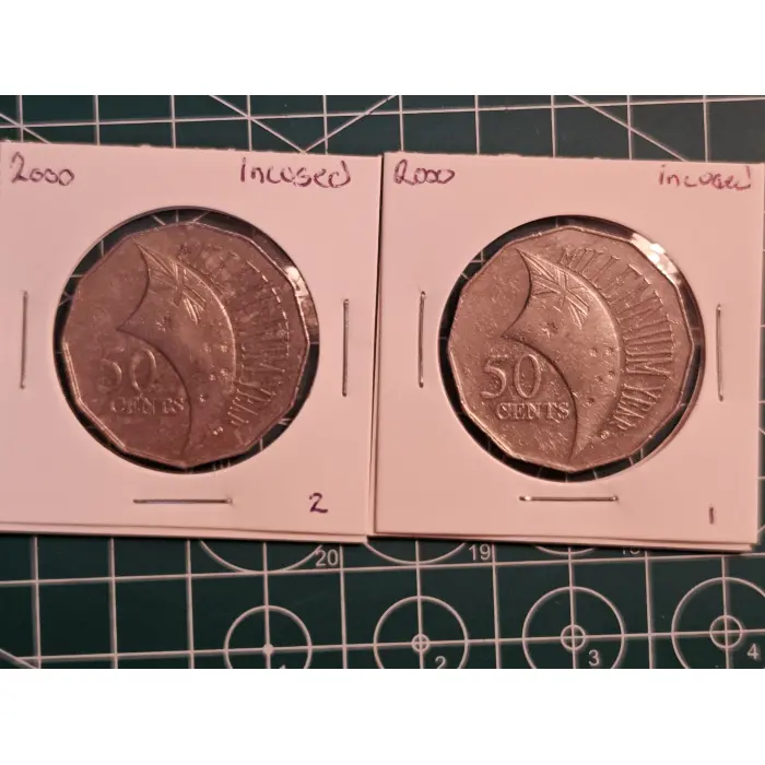 2000 incused millennium 50 cent 