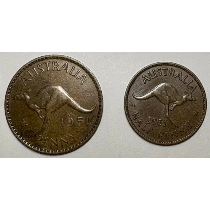 1951 Penny and Half Penny Set