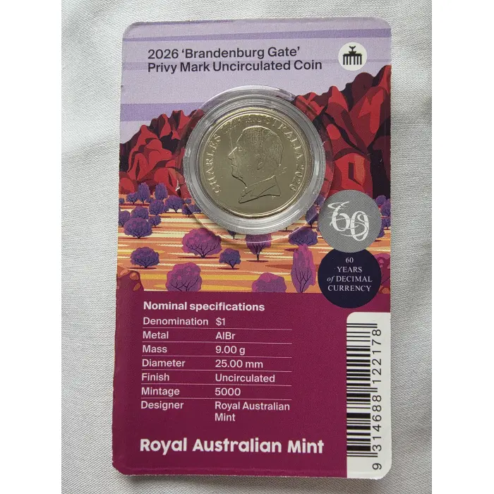 2026 $1 brandenburg gate privy mob of 6 roos 5000 mintage