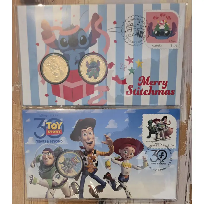 2025 Merry Stitchmas $1 PNC & 2025 Toy Story 30 Years and Beyond $1 PNC