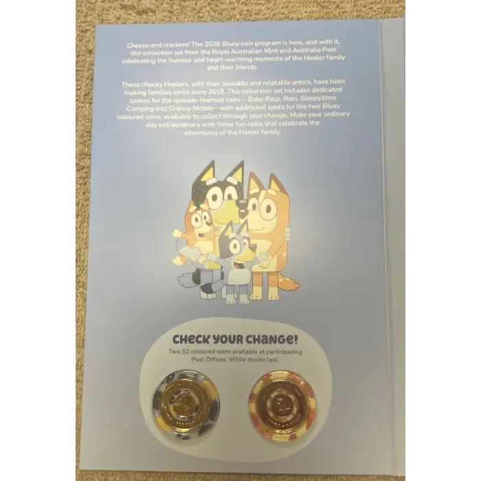 2026 Bluey $2 7 coin set in presentation folder 