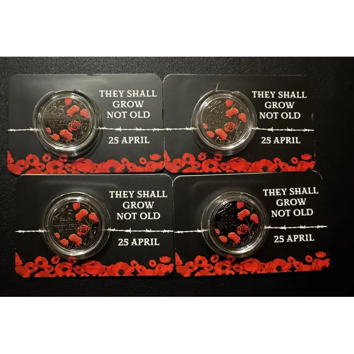 2026 50c Poppies They shall not grow old  - Solomon Islands coin on card