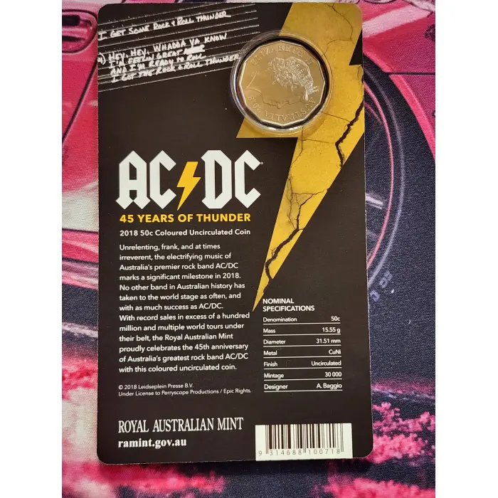 ACDC 2018 Australian 50 cent